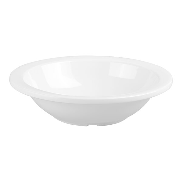 A white, round grapefruit bowl with a smooth finish.