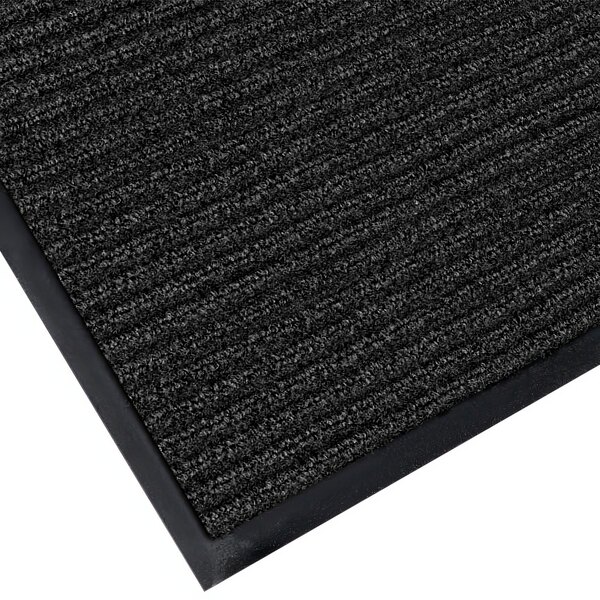 Lavex Needle Rib Pepper Antimicrobial PET Fiber Indoor Entrance Mat - 3/8" Thick