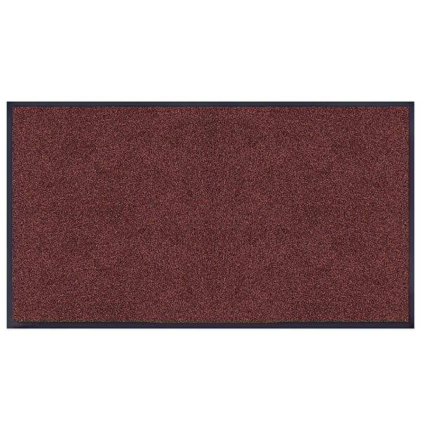A red Lavex Plush Dilour entrance mat with black trim.