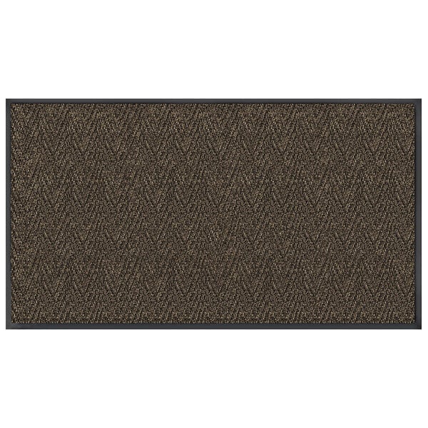 A brown Lavex door mat with black chevron trim.