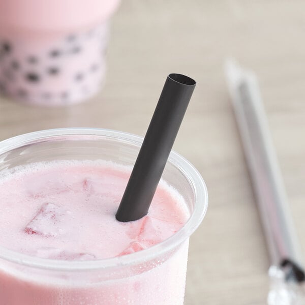 Pink and Purple Thick Glass Straw for bubble tea, and other frozen drinks