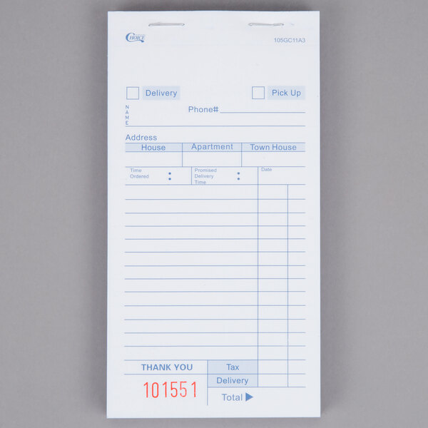TAKEAWAY/ RESTAURANT CAFE  ORDER NOTE PADS PAPER PLAIN WHITE 100 X A6 
