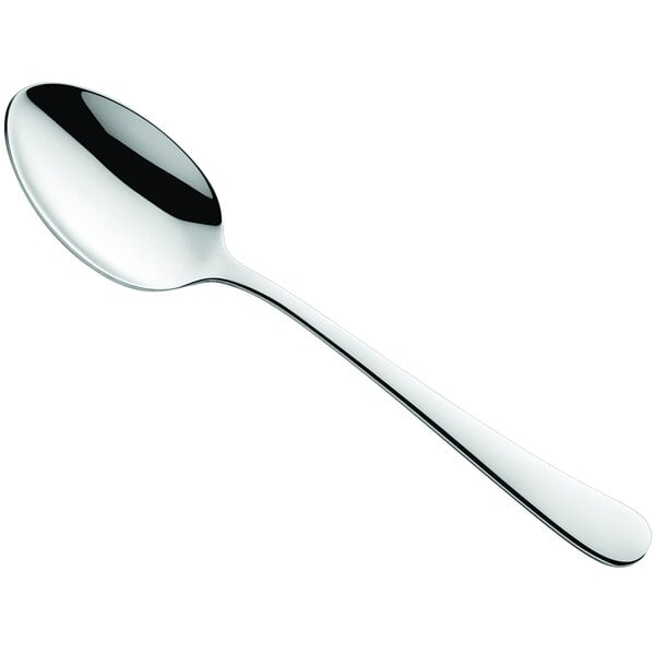 The handle of an Amefa Austin stainless steel teaspoon with a white background.