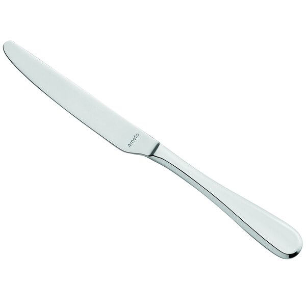 An Amefa stainless steel dessert knife with a silver handle.