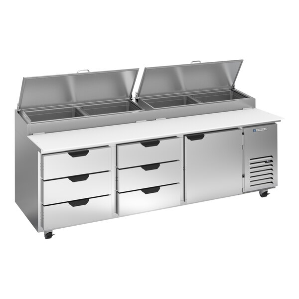 Beverage-Air DPD93HC-6T 93" 6 Drawer, 1 Door Refrigerated Pizza Prep Table