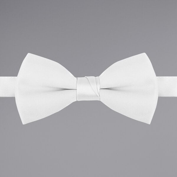 a close-up of a white bow tie