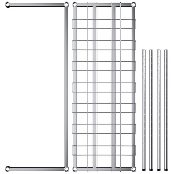 A Regency chrome wire keg rack with metal grids and rods.