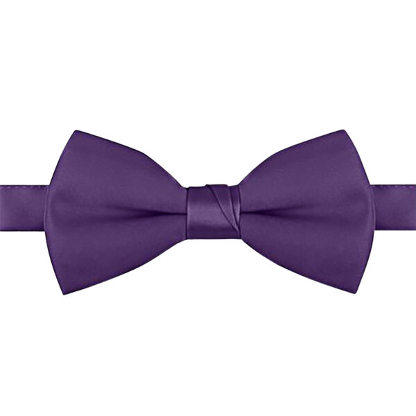 A Henry Segal dark purple poly-satin bow tie with adjustable band.