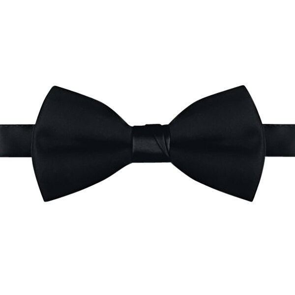 A Henry Segal black poly-satin bow tie with an adjustable band.