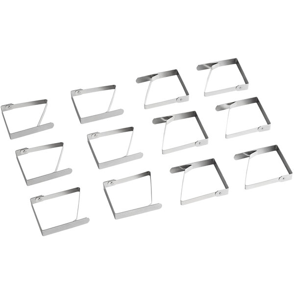 Geria 12 Pack Stainless Steel Tablecloth Clips,Picnic Table Clips,Used for Tables Below 3 inches Thick