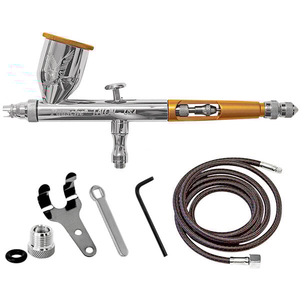 A Paasche airbrush with accessories.