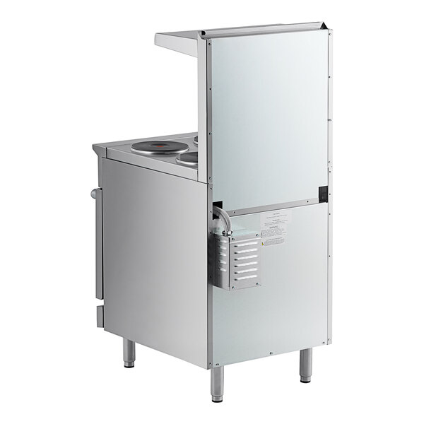 A silver Imperial Range commercial electric range with 4 round plates.