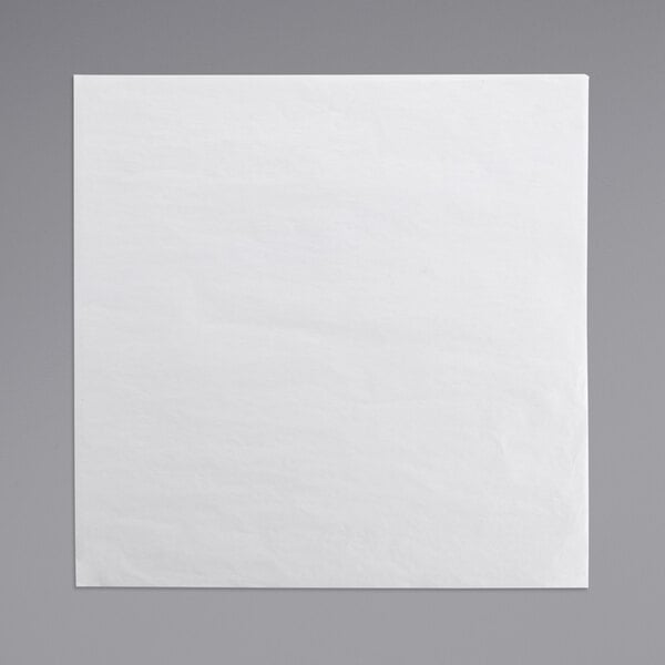 A white square paper with a gray background.