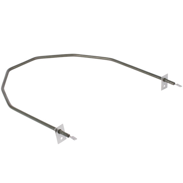 A Main Street Equipment outer heating element with screws on a metal pipe.