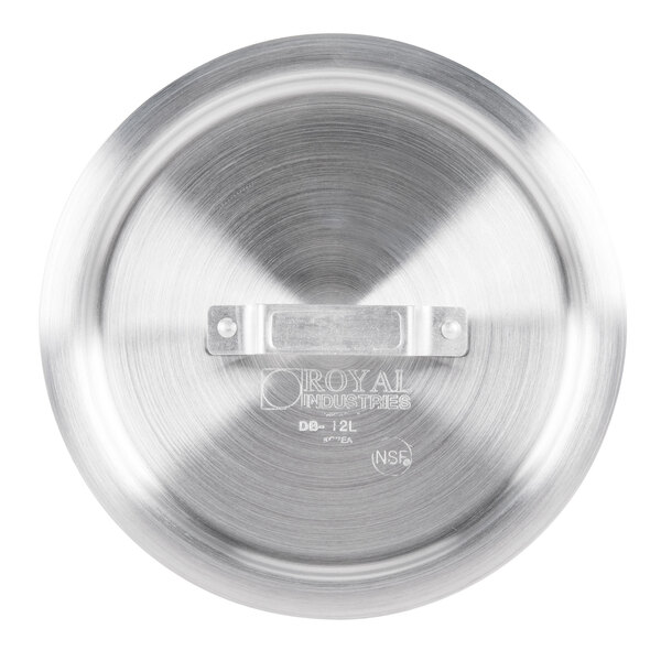 A close-up of a Thunder Group stainless steel lid for a double boiler.