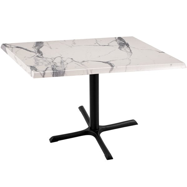 a white and black table