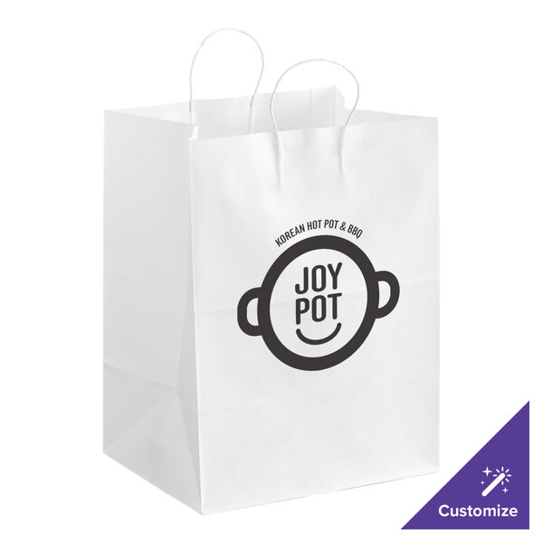 A white paper shopping bag with the words "Choice" on it.