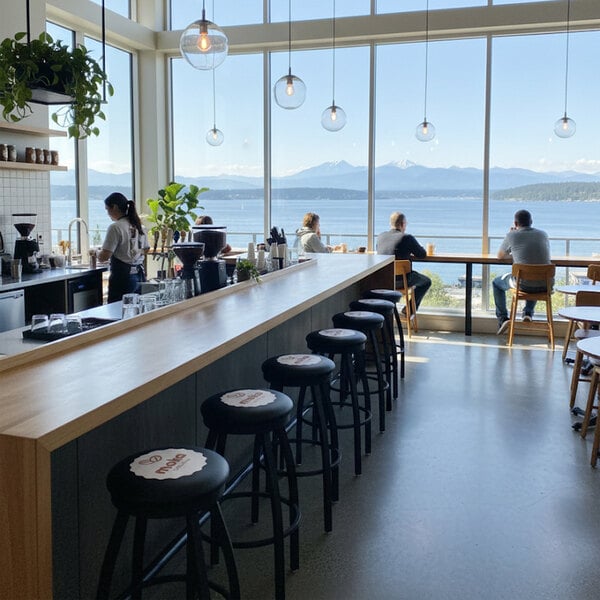 Holland Bar Stool L8B2B30CUSTOM Customizable Logo Single Ring Swivel Bar Stool with Padded Seat