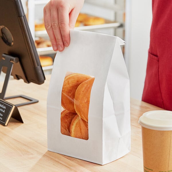 white paper food bag