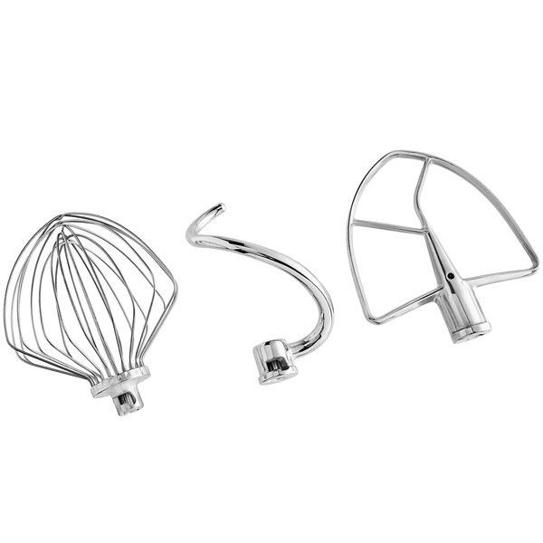 A group of KitchenAid commercial mixers on a white background.