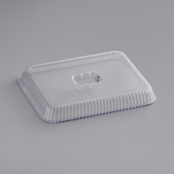 a clear plastic container with a hole