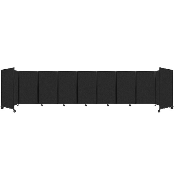 A black Versare SoundSorb folding room divider with four panels.