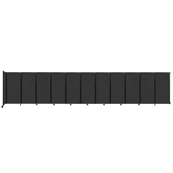 A black rectangular Versare wall-mounted room divider with four panels.
