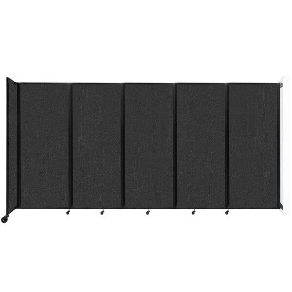 A group of black rectangular panels with black hinges.