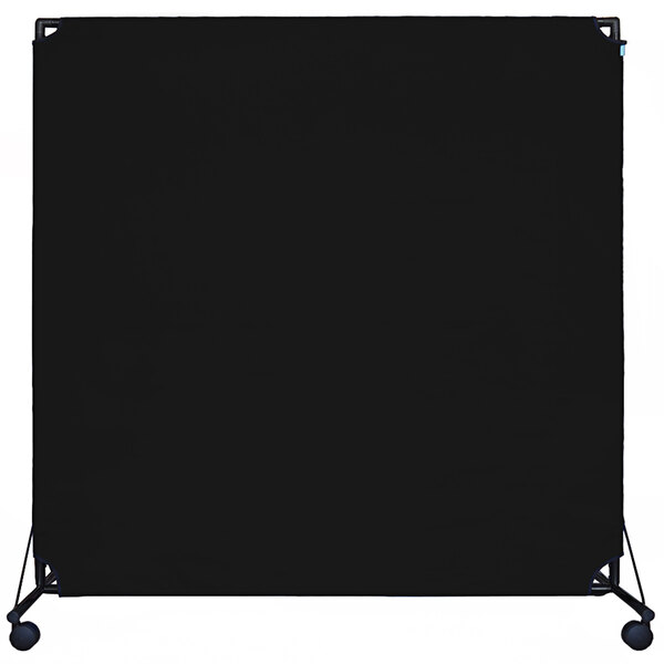 A black screen with wheels.