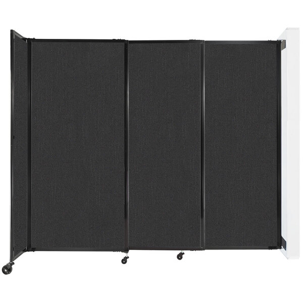 A black Versare StraightWall wall-mounted room divider with a white border.