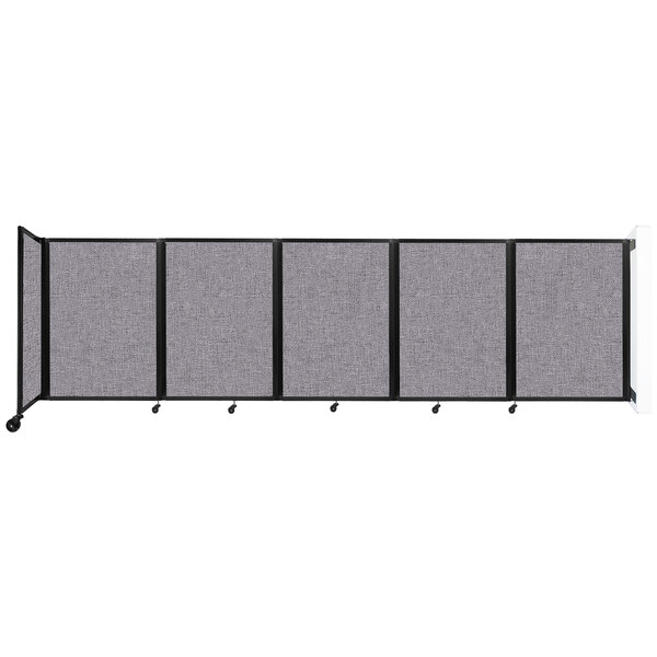 A Versare wall-mounted room divider with a black frame.