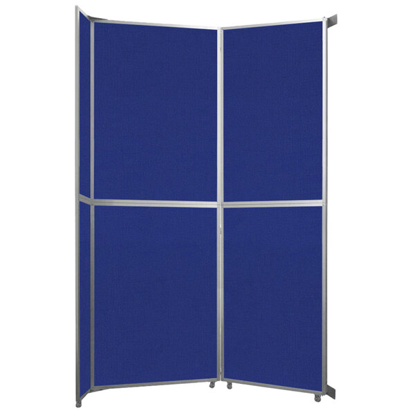 a blue rectangular object with silver metal frame