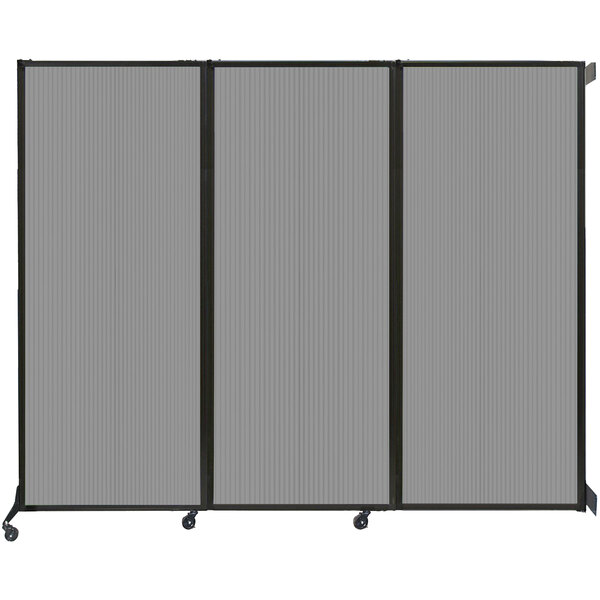 A light gray Versare Quick-Wall folding room divider.