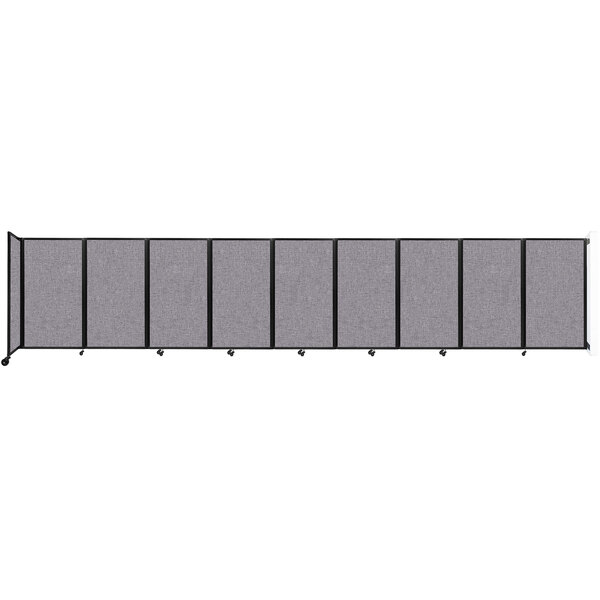 A Versare Cloud Gray wall-mounted room divider with four panels.