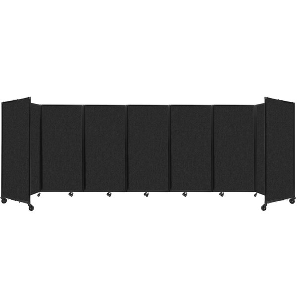 A black rectangular Versare SoundSorb folding room divider.