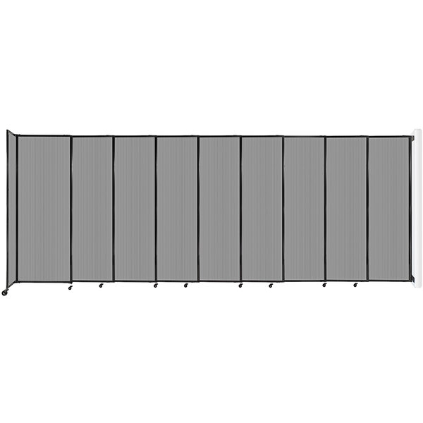 A light gray Versare StraightWall wall-mounted room divider with black lines.