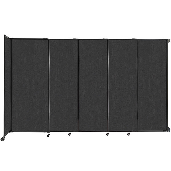 A black Versare StraightWall wall-mounted room divider.