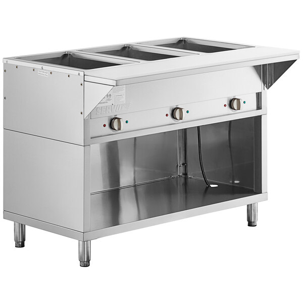 a stainless steel food warmer