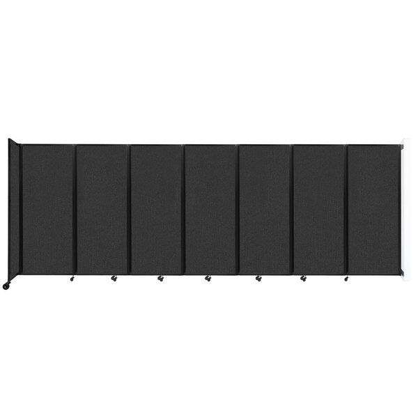 A black rectangular Versare wall-mounted room divider.