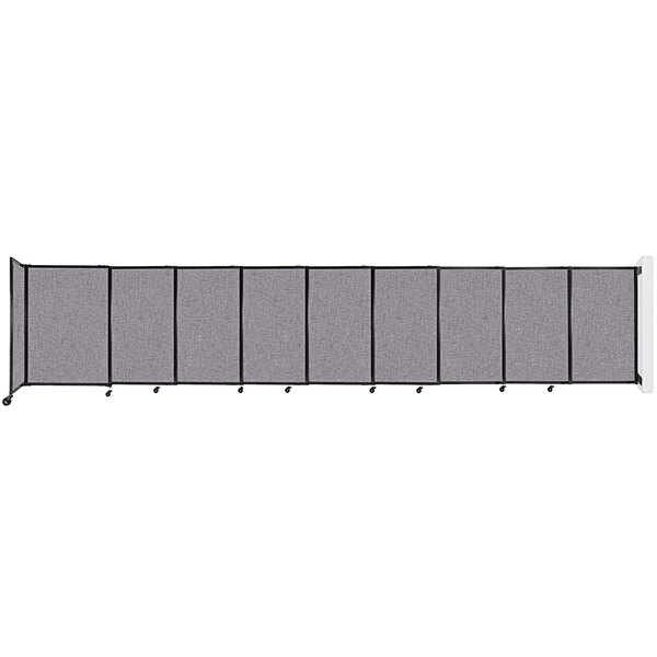 A Versare Cloud Gray StraightWall wall-mounted sliding room divider.