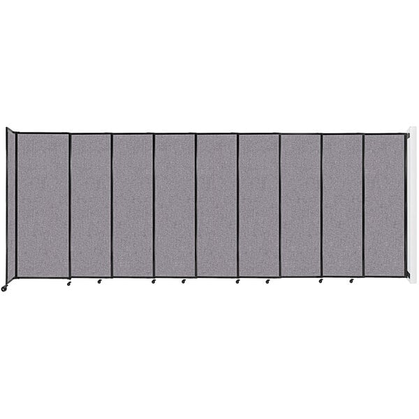 A Versare Cloud Gray StraightWall wall-mounted room divider.