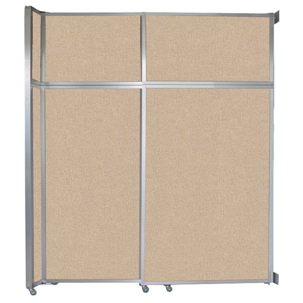 A beige Versare room divider with two operable panels.