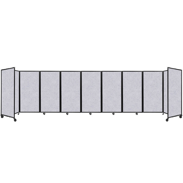 A white Versare SoundSorb folding room divider with black trim.