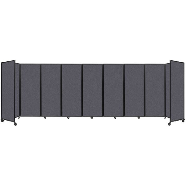 A dark gray Versare SoundSorb room divider with black trim.