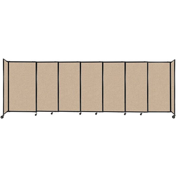 A beige Versare StraightWall sliding room divider with black lines on it.