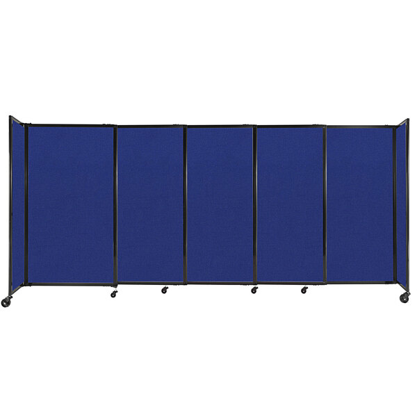 a blue screen with a black pole
