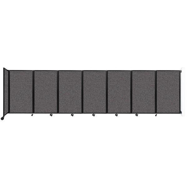 A Versare wall-mounted room divider with grey panels.