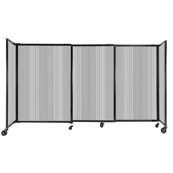 A clear Versare StraightWall sliding room divider.