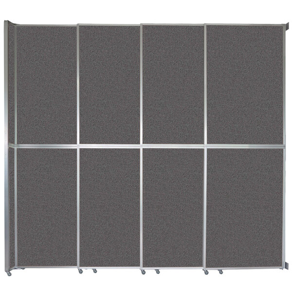 A Versare charcoal gray paneled room divider.