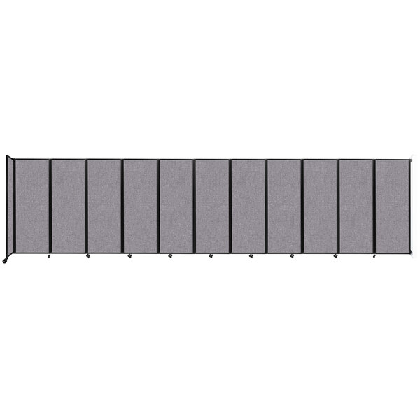A Versare Cloud Gray wall-mounted room divider with black trim.